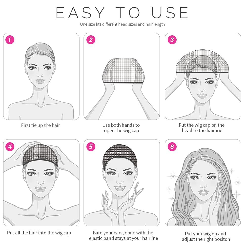 2 Pieces/Set Wig Caps Stretch Mesh Nylon Wig Wig Cap for Lace Front Wigs Install Free Size - Superlovehair